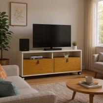 Rack Para TV Pequim 55 Polegadas 2 Gavetas Rodízios Cromados Rack Para TV Pequim 55 Polegadas 2 Gavetas Rodízios Cromados