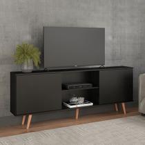 Rack para TV Pés em Madeira Alegra MDP Preto 0635