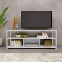 Rack Para Tv Retrô Estilo Industrial Com Pés De Ferro Branco / Branco
