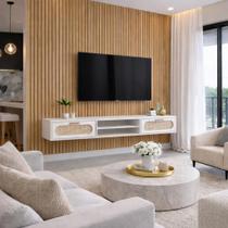 Rack Para TV Santorini 2 Gavetas Telinha Sintética Suspenso Moderno 1.80m