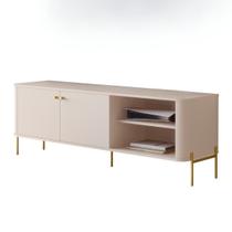 Rack Para TV Tucupí 1.4 Bancada Off White Dourado JB Bechara 32666 Rack Para TV Tucupí 1.4 Bancada Off White Dourado JB Bechara 32666