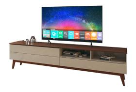 Rack para TV Wall 1.8 Off White com Freijó - MoveisAqui