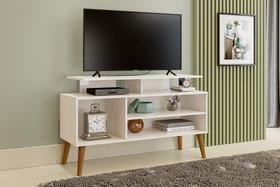 Rack para TVs 42" Retrô Lyon Off White e Canela Carmolar