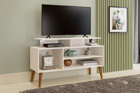 Rack para TVs 42" Retrô Lyon Off White e Canela Carmolar