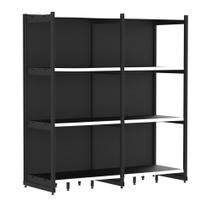 Rack Parede 202 Fit 60 Ate 2 Metros Preto 8 Bandeja Pe Branco Rack Parede 202 Fit 60 Ate 2 Metros Preto 8 Bandeja Pe Branco