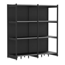 Rack Parede 202 Fit 60 Ate 2 Metros Preto 8 Bandeja Pe Cinza