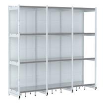 Rack Parede 202 Fit 60 Ate 3 Metros Branco 12 Bandeja Pe Cinza