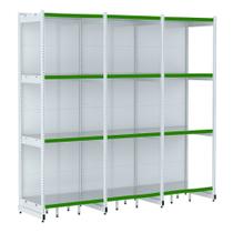 Rack Parede 202 Fit 60 Ate 3 Metros Branco 12 Bandeja Pe Verde Rack Parede 202 Fit 60 Ate 3 Metros Branco 12 Bandeja Pe Verde