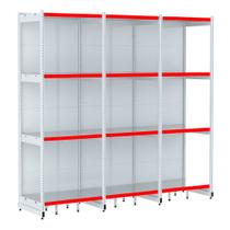 Rack Parede 202 Fit 60 Ate 3 Metros Branco 12 Bandeja Pe Vermelho Rack Parede 202 Fit 60 Ate 3 Metros Branco 12 Bandeja Pe Vermelho