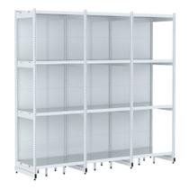 Rack Parede 202 Fit 60 Ate 3 Metros Branco 12 Bandeja Spe Rack Parede 202 Fit 60 Ate 3 Metros Branco 12 Bandeja Spe
