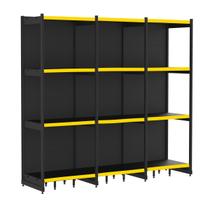 Rack Parede 202 Fit 60 Ate 3 Metros Preto 12 Bandeja Pe Amarelo Rack Parede 202 Fit 60 Ate 3 Metros Preto 12 Bandeja Pe Amarelo