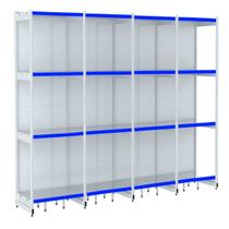 Rack Parede 202 Fit 60 Ate 4 Metros Branco 16 Bandeja Pe Azul Rack Parede 202 Fit 60 Ate 4 Metros Branco 16 Bandeja Pe Azul