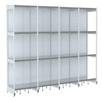 Rack Parede 202 Fit 60 Ate 4 Metros Branco 16 Bandeja Pe Cinza