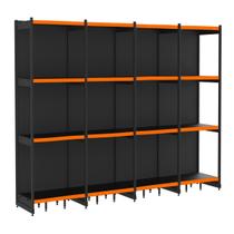 Rack Parede 202 Fit 60 Ate 4 Metros Preto 16 Bandeja Pe Laranja Rack Parede 202 Fit 60 Ate 4 Metros Preto 16 Bandeja Pe Laranja