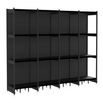 Rack Parede 202 Fit 60 Ate 4 Metros Preto 16 Bandeja Pe Preto