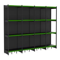 Rack Parede 202 Fit 60 Ate 4 Metros Preto 16 Bandeja Pe Verde Rack Parede 202 Fit 60 Ate 4 Metros Preto 16 Bandeja Pe Verde