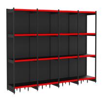 Rack Parede 202 Fit 60 Ate 4 Metros Preto 16 Bandeja Pe Vermelho Rack Parede 202 Fit 60 Ate 4 Metros Preto 16 Bandeja Pe Vermelho