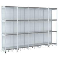 Rack Parede 202 Fit 60 Ate 5 Metros Branco 20 Bandeja Cinza