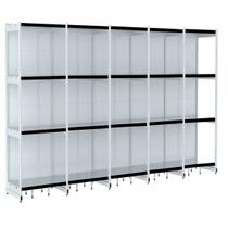 Rack Parede 202 Fit 60 Ate 5 Metros Branco 20 Bandeja Preto