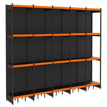 Rack Parede 202 Fit 60 Ate 5 Metros Preto 20 Bandeja Laranja Rack Parede 202 Fit 60 Ate 5 Metros Preto 20 Bandeja Laranja