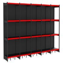 Rack Parede 202 Fit 60 Ate 5 Metros Preto 20 Bandeja Vermelho Rack Parede 202 Fit 60 Ate 5 Metros Preto 20 Bandeja Vermelho