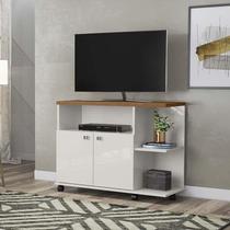 Rack Pequeno Para TV 32 Polegadas 90cm Lisboa Lukaliam Off White/Jequitiba