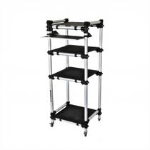 Rack Periférico Titanium RT-150 Custom Suporte Para Estúdio Com Rodízios Giratórios e Travantes Rack Periférico Titanium RT-150 Custom Suporte Para Estúdio Com Rodízios Giratórios e Travantes