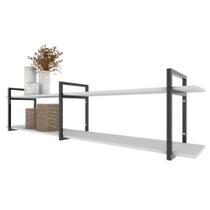 Rack Prateleira industrial estante tv sala suspeso retro moderno simples pequeno 55 branco off white