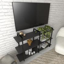 Rack Prateleira industrial estante tv sala suspeso retro moderno simples pequeno 55 preto - E-nichos Rack Prateleira industrial estante tv sala suspeso retro moderno simples pequeno 55 preto - E-nichos