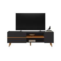 Rack Purus Para Tv Até 65 3 Portas - Colibri - Preto Fosco / Freijo