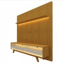 Rack Requinte 172cm com Painel Nobre 185cm para Tv Até 75 Polegadas Gelius Cor Naturale Off White Rack Requinte 172cm com Painel Nobre 185cm para Tv Até 75 Polegadas Gelius Cor Naturale Off White