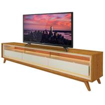 Rack Requinte 212cm para Tv Até 75 Polegadas com Led 3 Gavetas Gelius Cor Naturale Off White