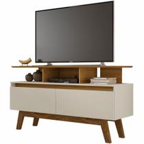 Rack Retro Bechara Rubi 2 portas para TV de ate 50 polegadas pés de madeira maciça Cinamomo OFF White Rack Retro Bechara Rubi 2 portas para TV de ate 50 polegadas pés de madeira maciça Cinamomo OFF White