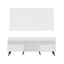 Rack Retrô Com Painel Para Até 65Fg3133 Branco/preto