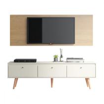 Rack Retrô com Painel para TV 70 Pol. Champanhe 0673