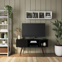 Rack Retrô Gisborne Preto 140 cm Rack Retrô Gisborne Preto 140 cm