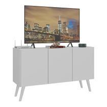 Rack Retrô Para Até 32 Polegadas Com 3 Portas Multimóveis Mp1067 Branco