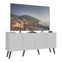 Rack Retrô Para Até 50 Polegadas Com Mp1071 Branco preto Rack Retrô Para Até 50 Polegadas Com Mp1071 Branco preto