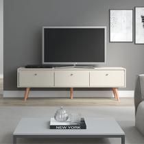 Rack Retrô para TV 65 Pol. 3 Portas 160cm Memphis MDP Menu Móveis Off White