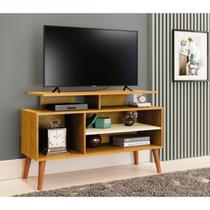 Rack Retrô para TV até 42 Polegadas 110cm Pés em Madeira Maciça Lyon Marrom Naturale