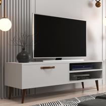 Rack Retrô para TV até 50 Polegadas 125cm Palito Miami Branco Rack Retrô para TV até 50 Polegadas 125cm Palito Miami Branco
