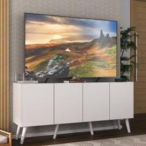 Rack Retrô Para Tv Até 50 Polegadas Com Mp1071 Branco Branco