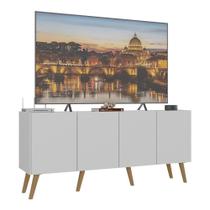 Rack Retrô Para Tv Até 50 Polegadas Com Mp1071 Branco natural Rack Retrô Para Tv Até 50 Polegadas Com Mp1071 Branco natural
