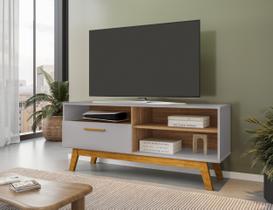 Rack Retrô para TV até 55 Polegadas 136cm Pés em Madeira Maciça Paládio