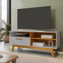 Rack Retrô para TV até 55 Polegadas 136cm Pés em Madeira Maciça Paládio