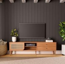 Rack Retrô para TV até 60 Polegadas 100% MDF 220cm 2 Gavetas