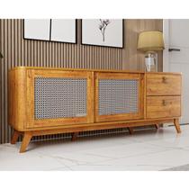 Rack Retro para Tv de 75 Polegadas Portas com Palhinha Delta