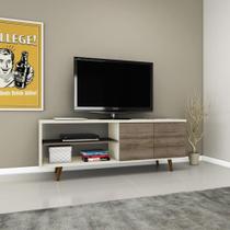 Rack Retrô para TV de até 46'' com 2 Portas Off White/Rústico