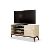 Rack Retrô Pés Madeira 01 Porta Lateral Vinci Off White