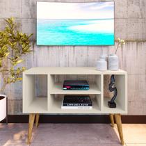 Rack Retro Pés Palito para Tv Paris com 4 Nichos - Off White Rack Retro Pés Palito para Tv Paris com 4 Nichos - Off White